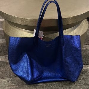 NWT gorgeous Kurt Geiger tote in metallic cobalt blue